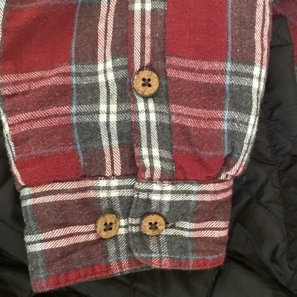 Wrangler Fleece Flannel Sherpa Shacket Mens Jacket Red Plaid cabin Core 2XLT - Picture 10 of 13